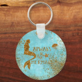 Sei immer ein Meerjungfrau- Gold Glitzer Meerjungf Schlüsselanhänger (Vorderseite)