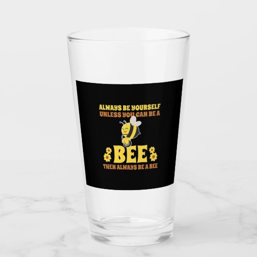 Sei immer eine Biene Glas (Vorderseite)