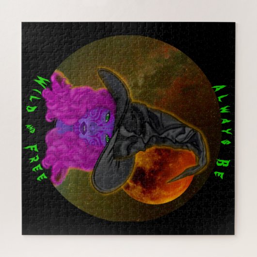 Sei immer frei & frei Lila Halloween Hexe Puzzle (Horizontal)