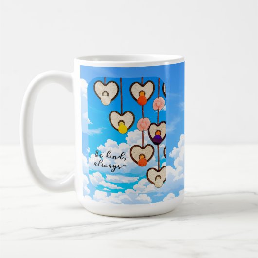 Sei Immer Freundlich Herz-Tasse Kaffeetasse (Links)