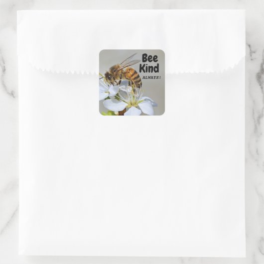 Sei immer freundlich! quadratischer aufkleber (Tasche)