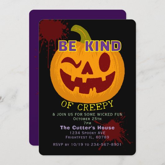 Sei irgendwie gruselig einladung (Vorne/Hinten)