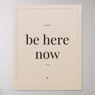 Sei jetzt hier Boho Terrakotta Sonnen Kunstprint Poster
