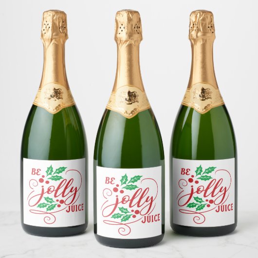 Sei Jolly Juice Christmas Cheer Sparkling Weinflas Schaumweinetikett (Flaschen)