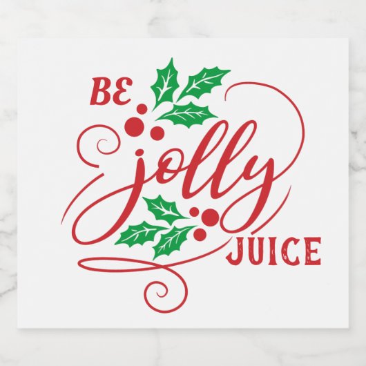Sei Jolly Juice Christmas Cheer Sparkling Weinflas Schaumweinetikett (Einzelnes Label)