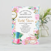 Sei kein Brautparty zu spät Alice im Wunderland Einladung (Stehend Vorderseite)