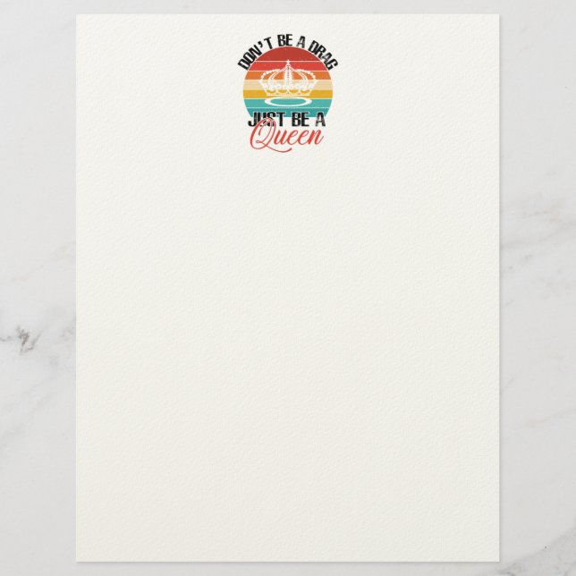 Sei kein Drag Letterhead Briefbogen (Vorderseite)