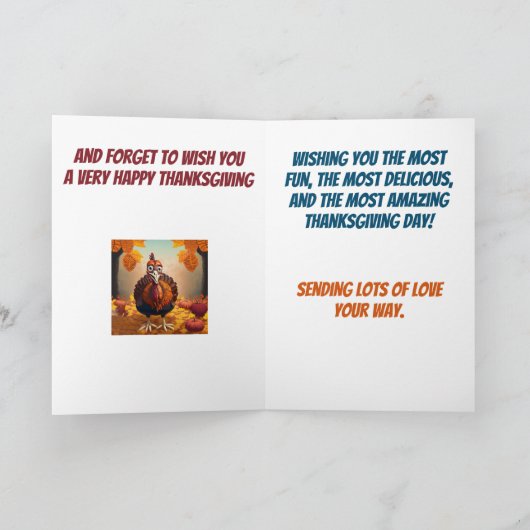 Sei kein großer türkisblauer Erntedank Karte (Innenseite)