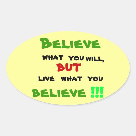 Sei kein Heuchler Ovaler Aufkleber (Vorderseite)