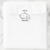 Sei kein Hippo-Krite! Quadratischer Aufkleber (Tasche)