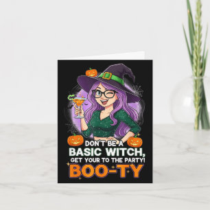 Sei kein langweiliger Halloweenparty-Hexen-Mädchen Karte