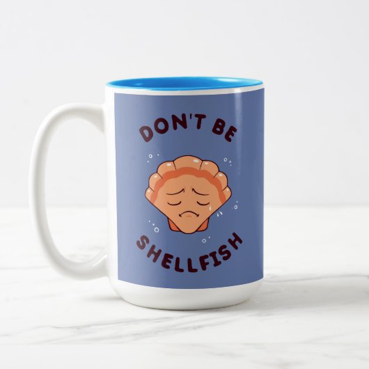 Sei kein Muschel Zweifarbige Tasse (Links)