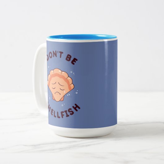 Sei kein Muschel Zweifarbige Tasse (Vorderseite Links)