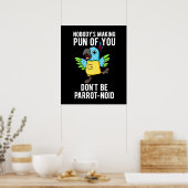 Sei kein Parrot-noid-Vogel-Papagei Dark BG Poster (Küche)