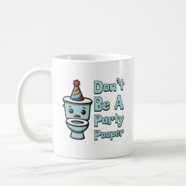 Sei kein Party Pooper! Niedlicher Cartoon Kaffeetasse