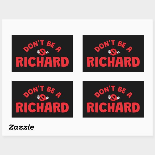 Sei kein Richard Funny Sticker - Sarcastic Spaß (Blatt)