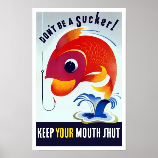Sei kein Trottel! Behalt deine Mundshütte — WW2 Poster (Vorne)