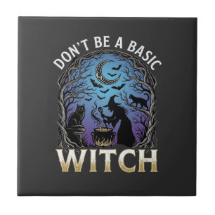 Sei keine einfache Hexe Halloween Kessel schwarze  Fliese