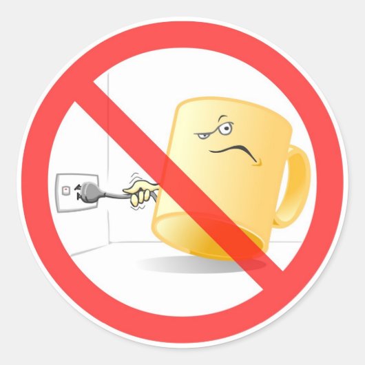 Sei keine Tasse, benutze das Plug! Farbaufkleber Runder Aufkleber (Vorderseite)