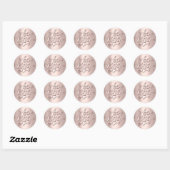 Sei Kind 16. Bridal Rose Minimal Runder Aufkleber (Blatt)