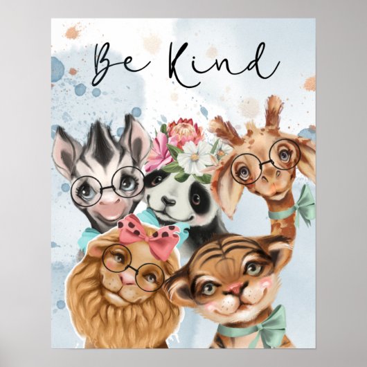 Sei Kind Jungle Safari Wildbaby Dusche blau Poster (Vorne)