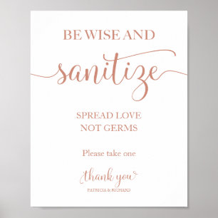 Sei klug und sanitiere - verbreite Liebe, nicht Ke Poster