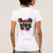 Sei kostenlos - farbenfroher Schmetterling und Blu T-Shirt (Rückseite)