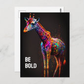 Sei kühl farbenfrohe Regenbogen Giraffe Niedlich Z Postkarte (Vorne/Hinten)