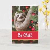 Sei kühle Weihnachten mit Sloth in Tree Karte (Gelbe Blume)