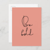 Sei kühn schwarzer Schriftart Postkarte (Vorne/Hinten)