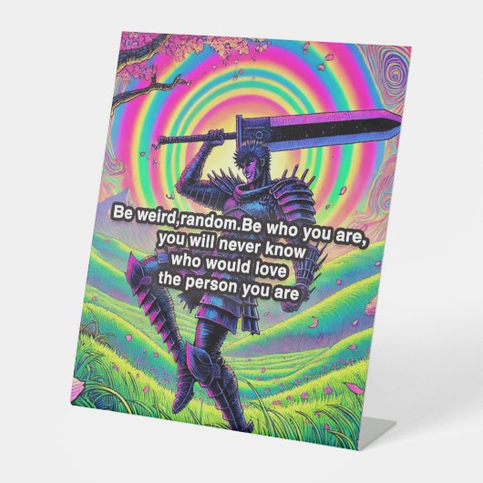 "Sei kühn, sei du" Hochwertiges Podestschild Sockelschild (Vorderseite)