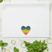 Sei Liebe Retro Regenbogen Herz Geschirrtuch (Gefaltet)