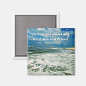 Sei lieber am Strand | Eigener Text Magnet (Vorderseite/Rückseite)