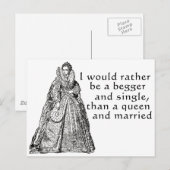 Sei lieber ein Beggar Postkarte (Vorne/Hinten)