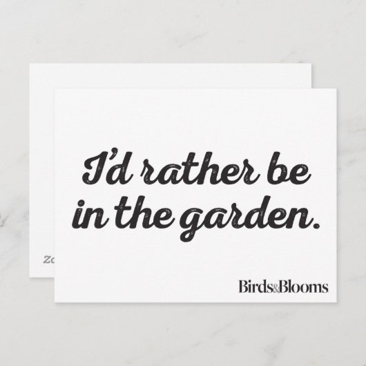 Sei lieber im Garten Postkarte (Vorne/Hinten)