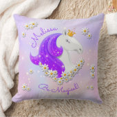 Sei magisch Lilac Einhorn Blume & Sterne Kissen (Decke)