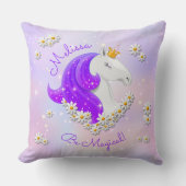 Sei magisch Lilac Einhorn Blume & Sterne Kissen (Vorderseite)