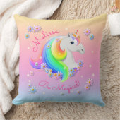 Sei magischer Regenbogen Einhorn Blume und Sterne Kissen (Decke)