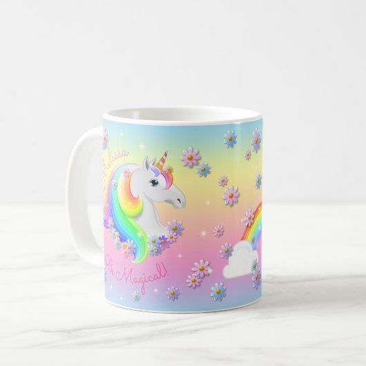 Sei magischer Regenbogen Einhorn Prinzessin Sparkl Kaffeetasse (Vorderseite Links)