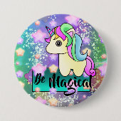 Sei magisches Einhorn in der Galaxie der Sterne Button (Vorderseite)