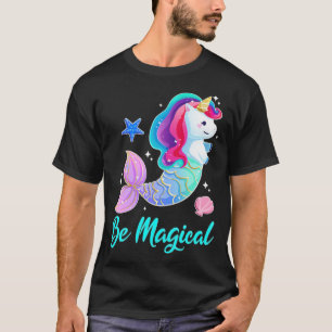 Sei Magisches Meerjungfrau Einhorn Squad Mermicorn T-Shirt