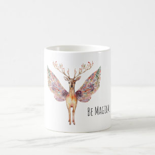 Sei Magisches Reh Lila Flügel Kaffeetasse