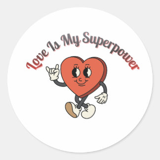 Sei Mein 2026 – Retro Valentinstag Liebe Typografi Runder Aufkleber
