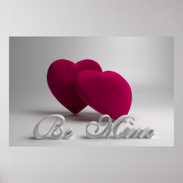 Sei mein 3D-Herz Valentine Poster