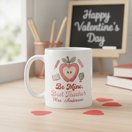 Sei mein bester Lehrer Valentinstag Personalisiert Kaffeetasse