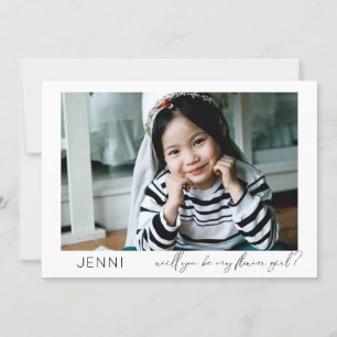 Sei mein Blumenmädchen Foto Antrag Kalligrafie Einladung