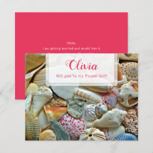 Sei mein Blumenmädchen Muscheln Notizkarte mit per Einladung