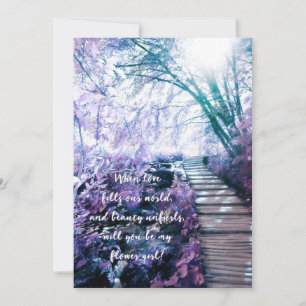 sei mein Blumenmädchen verzauberter Wald Einladung