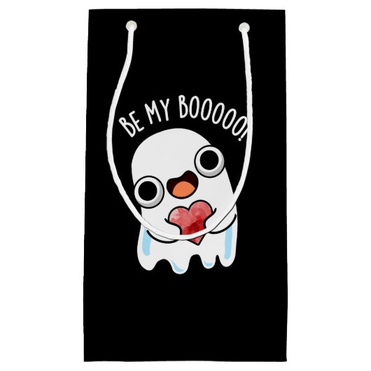 Sei mein Boo Funny Ghost Pun Dark BG Kleine Geschenktüte (Vorderseite)