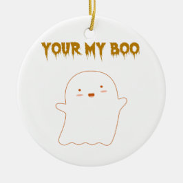 Sei mein Boo Halloween Ghost Keramikornament